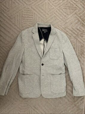 Vince Men's Light Gray Knit Mid Weight Jersey Blazer